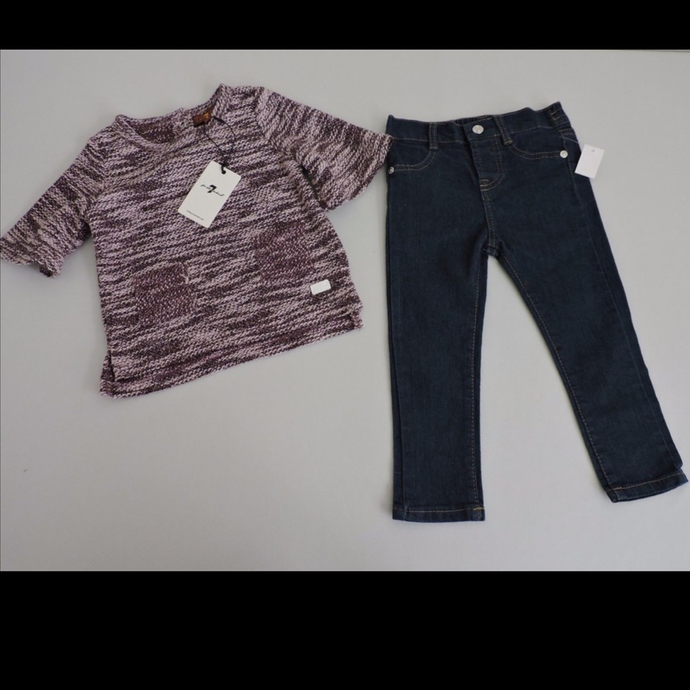 7 For All Mankind Sweater & Jeans 2 Piece set 24M
